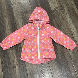 Heart lightweight jacket toddler girls 18 mo cat & Jack rain coat wind breaker